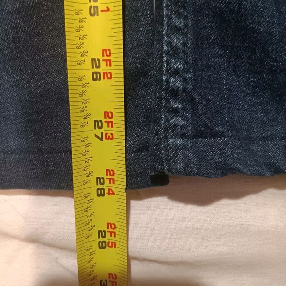 Hudson Men's 42x30 Blake Slim Straight Zip Fly Whiskering Denim Blue Jeans - Picture 4 of 7